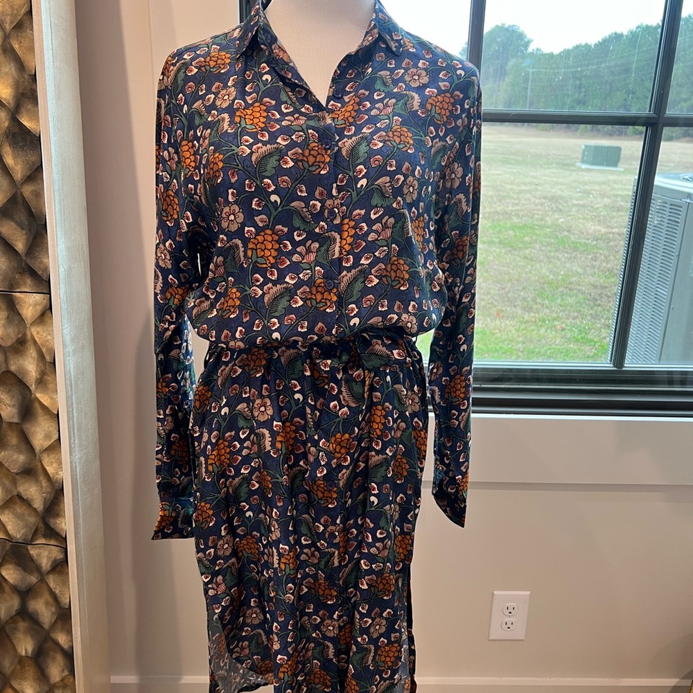 Chic Floral Long Sleeve Mini Dress